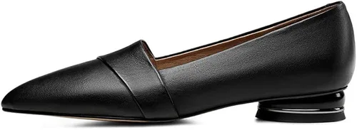 Vista 2 de TinaCus - Mocasines planos de piel genuina hechos a mano con punta en punta cómoda
