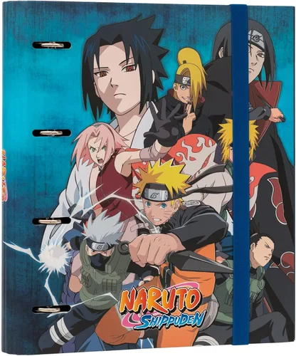 Grupo Erik Naruto Shippuden - Carpeta de 4 anillas, tamaño A4, 10.6 x 12.6 pulgadas, 10.6 x 12.6 in, carpeta de anillas A4, carpeta de documentos,