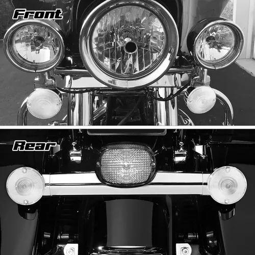 Vista 2 de NTHREEAUTO 4 piezas de cubierta de lente de señal de giro plana transparente de 3 1/4 pulgadas compatible con Harley Electra Glide Road King Softail