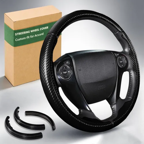 Vista 10 de Aimato Funda de volante personalizada para Honda Accord 2013-2017/Pilot 2016-2018/Crosstour 2013-2015, delgada, antideslizante, resistente a