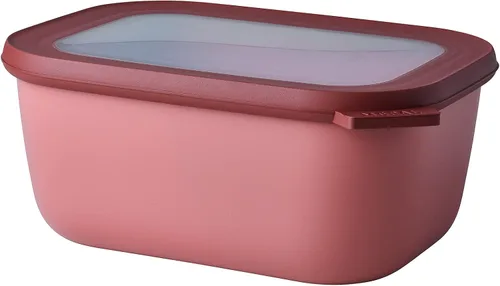 Vista 8 de Mepal Cirqula - Recipiente circular rectangular para almacenar y servir alimentos de 67.6 fl oz / 68 onzas con tapas transparentes, perfecto