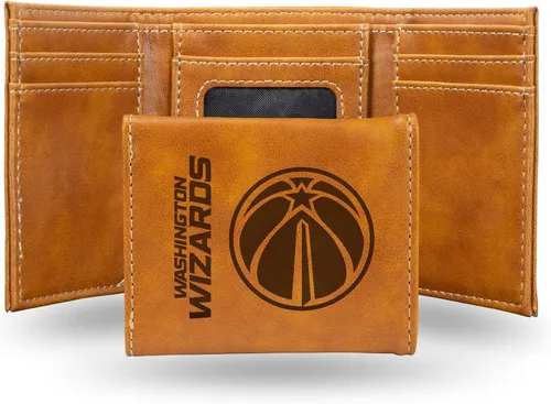 Vista 11 de Rico Industries Billeteras grabadas láser de los Washington Wizards de la NBA, Negro -, Classic