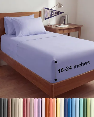 Vista 182 de Juego de sábanas de tamaño king, transpirables, refrescantes, con esquinas extraprofundas de 18-24 pulgadas, de ajuste fácil y seguro, suaves, sin