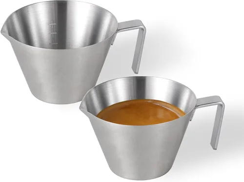 Vista 10 de MHW-3BOMBER Paquete de 2 tazas medidoras de café expreso de acero inoxidable para café de doble tiro, accesorios para máquina de café espresso
