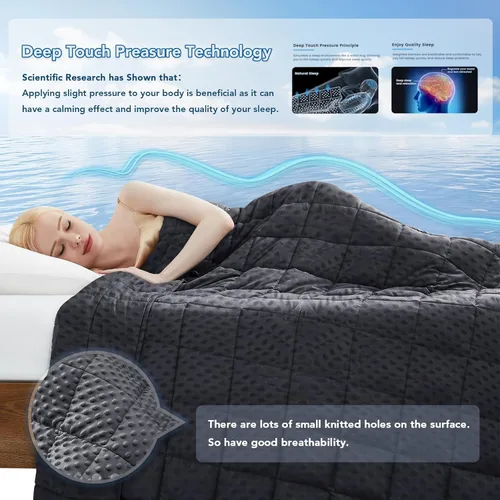 Vista 30 de Topcee - Manta con peso (3 libras, 36 x 48 pulgadas), refrescante, para dormir, perfecta para 20 a 40 libras, manta transpirable de tamaño de manta