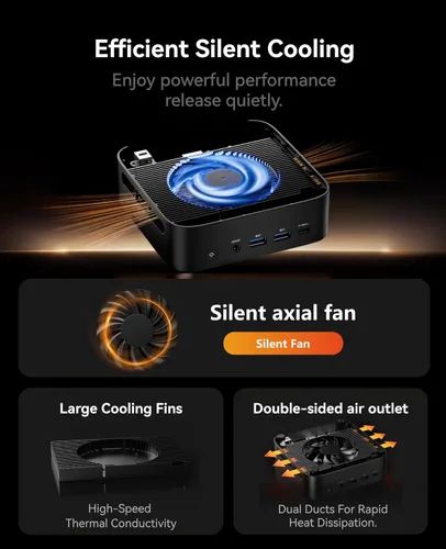 Vista 7 de ACEMAGICIAN Kron Mini K1 Mini PC, Ryzen 7 7730U, 32GB DDR4 1TB SSD Mini Computadoras, Pequeña PC de Juegos Ligera 4K@60Hz Triple Pantalla, Mini