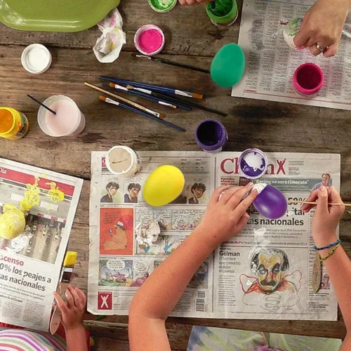 Vista 3 de EVNEED Huevos de plástico de percusión musical, 40 unidades, huevos de Pascua para aprendizaje de música, pintura DIY