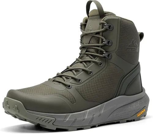 NORTIV 8 Botas tácticas militares para hombre, ligeras y cómodas, con cremallera lateral para todo el día, botas de trabajo, para motocicleta, botas