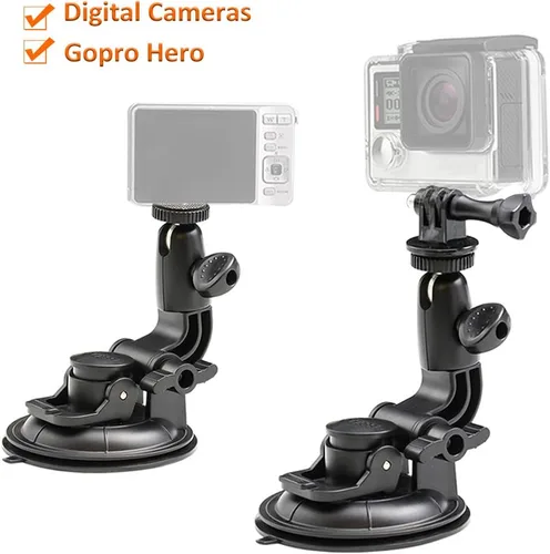 Vista 3 de Soporte de parabrisas de coche para cámara resistente con adaptador 1/4-20 para GoPro Hero Series y todas las cámaras