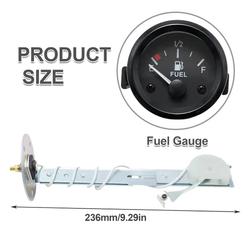 Vista 2 de Hoypeyfiy - Medidor de nivel de combustible universal de 2 pulgadas 52 mm para coche y SUV con sensor de combustible E-1/2-F puntero 12 V