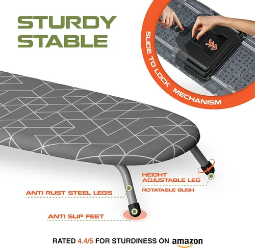 Vista 2 de XABITAT Tabla de Planchar de Sobremesa con Montaje en Pared, D-Crease, Mini Tabla de Planchar Portátil y Ahorradora de Espacio para la Lavandería
