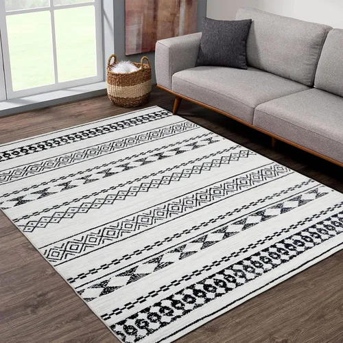 Vista 8 de GlowSol Alfombra de área de 5 x 7 pies para sala de estar y dormitorio, lavable, suave, de pelo bajo, con parte trasera antideslizante, resistente a