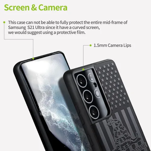 Vista 3 de Carveit Funda de madera para Galaxy S21 Ultra [madera natural y TPU suave] a prueba de golpes, híbrida, funda de madera única compatible con Samsung