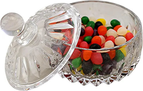 Vista 2 de Dependable Industries Inc. - Recipiente redondo de cristal para dulces y azúcar con tapa, perfecto para dulces, azúcar y cubos, adición esencial