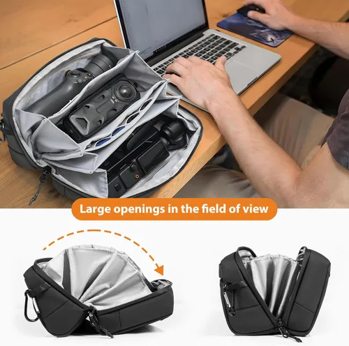 Vista 3 de Tomat Osmo Pocket 3 Bolsa de transporte para DJI Osmo Pocket 3/Osmo Mobile 7P/SEAccessories, estuche grande de viaje portátil impermeable multicapa
