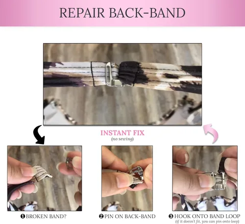 Vista 4 de Ganchos de repuesto para brasier de traje de baño de 1 pulgada (sin coser), metal, ganchos de pasador por Pin Straps