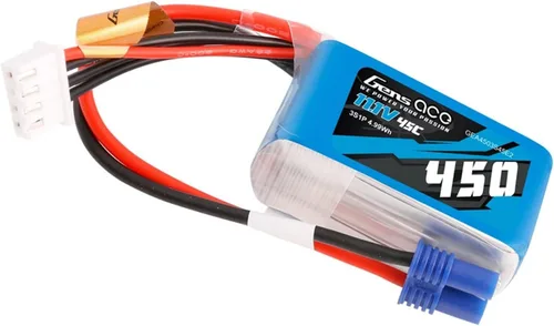 Vista 3 de Gens ace 3S Lipo Batería 11.1V 45C 450mAh Lipo Batería con EC2 Plug