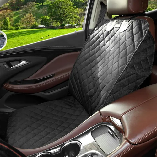 Vista 3 de Fundas de asiento de coche para perro, funda de asiento delantero con solapas laterales, 100% impermeable, protector de asiento de automóvil