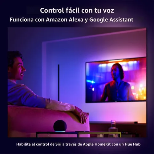 Vista 3 de Philips Hue Lámpara de pie Signe Gradient, compatible con Alexa, Apple HomeKit y Google Assistant, color negro