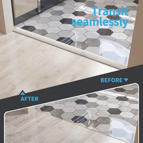Vista 3 de Art3d Tira de Transición de Piso de Vinilo Autoadhesiva, Tira de Piso Laminado Tira Divisoria Plana de Piso para Unir Espacios del Piso, Transición