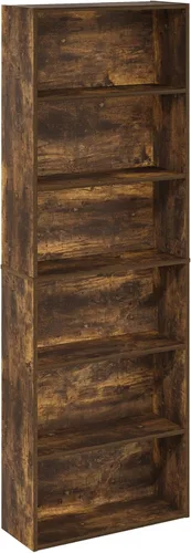 Vista 55 de Furinno Jaya Simply Home Librería abierta de 6 niveles, roble francés