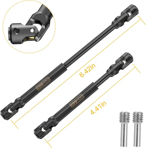 Vista 3 de COOWOO Eje de transmisión RC de acero endurecido, pieza de actualización del eje de transmisión central de 4.409-6.417 in para camiones RC escala