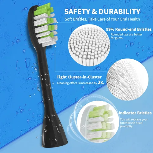Vista 4 de Cabezales de repuesto para cepillo de dientes YMPBO Compatibles con el cepillo recargable Philips One Series Sonicare HY1200/06 BD1003/AZ, paquete