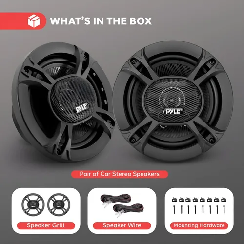 Vista 2 de Pyle Altavoces Estéreo Universales de 3 Vías para Automóvil - 300W 6.5" Triaxiales Loud Pro Audio Altavoz para Automóvil Universal OEM Componente