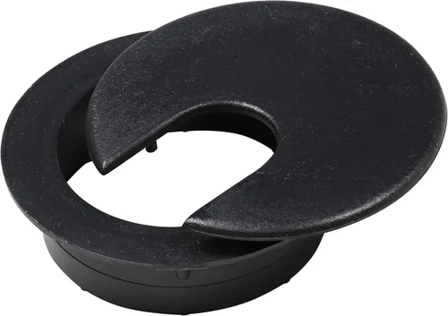 Vista 2 de Rok Hardware 2" (51 mm) Negro Redondo Escritorio Escritorio Puerto Cable Cable Cable Organizador Agujero Cubierta Ojal, ROKRG2BLK