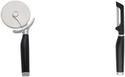 KitchenAid Rueda de pizza clásica, 9 pulgadas, negro y pelador clásico europeo KE112OHOBA, talla única, color negro 2