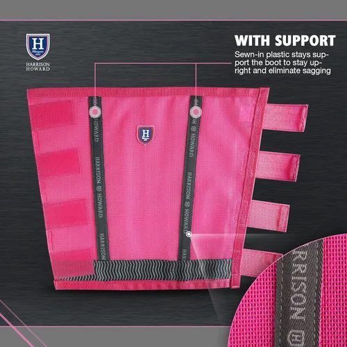 Vista 2 de Harrison Howard Botas de caballo sueltas con protección UV, leggings de malla fina duraderos con tiras reflectantes (juego de 4)