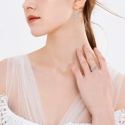 Vista 3 de STARCHENIE Infinity Promise - Anillo de plata de ley 925 con alas de ángel para mujer talla 5-10 Plata de ley 925 metal
