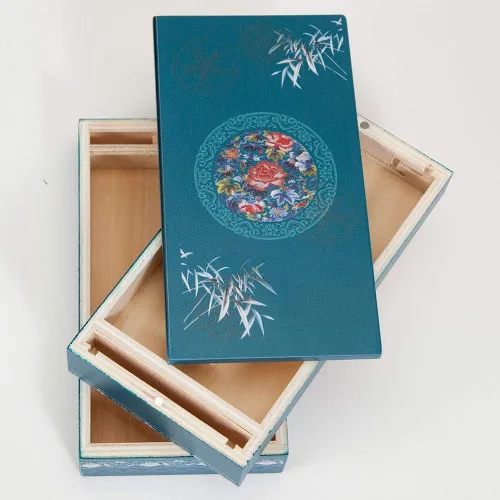 Vista 6 de Bits and Pieces Caja de rompecabezas secreta de 8 pasos, caja de regalo de rompecabezas chino de bambú para baratijas, regalos de dinero, joyas