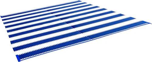 Vista 4 de Tapete reversible para exteriores Camco 42830 (8 ft x 20 ft, verde botánico), Raya Azul