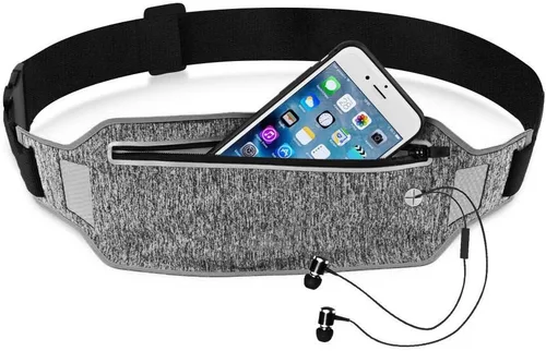 Vista 4 de Riñonera para correr, ligera, resistente al agua, reflectante, riñonera deportiva, cintura ajustable