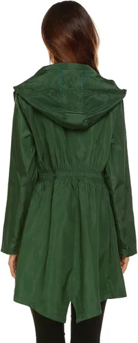 Vista 5 de Lomon - Chaqueta de mujer para la lluvia, impermeable y ligera, con capucha, para exteriores
