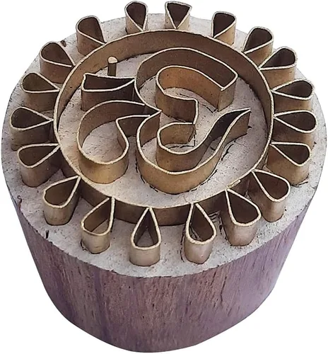 Vista 13 de Royal Kraft Ronda de latón sellos de madera para la impresión de bloques en arcilla, cerámica, tela BBtag001