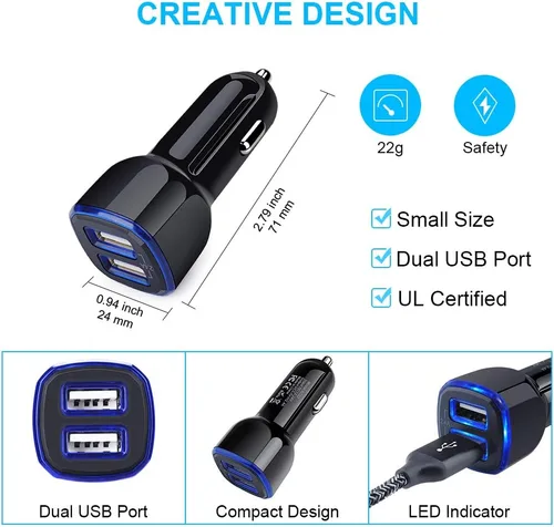 Vista 6 de Cargador tipo C Bloque de carga rápida para Samsung Galaxy S24 Ultra S23 FE S22 S21 S20 S10 Note 20 A15 5G A54 A51 A10e A20 A50 A71 A21 A11 A01 A14