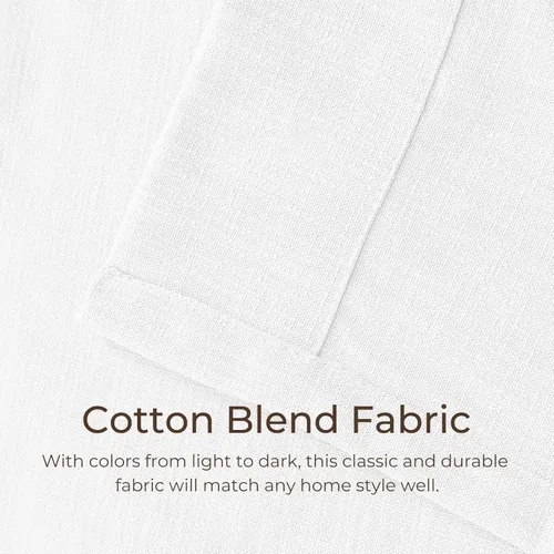 Vista 4 de TWOPAGES - Cortina plisada de lino de algodón texturizado 52 pulgadas de ancho x 84 pulgadas de largo, cortina para habitación infantil o dormitorio