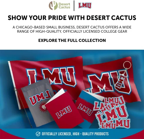 Vista 6 de Desert Cactus Loyola Marymount University Baseball Hat Lions LMU Brimmed Embroidered Cap Adjustable Cloth Strap Adult Type A