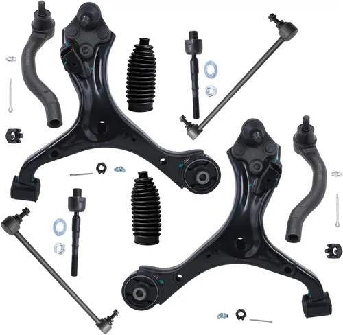 Vista 109 de Detroit Axle - Kit de suspensión frontal de 10 piezas para Jeep 2002-2004 Liberty, 2 brazos de control superiores con rótula 2 rótulas inferiores, 4