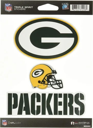 Vista 41 de Rico Industries NFL Football Triple Spirit Stickers Hoja de calcomanías triples