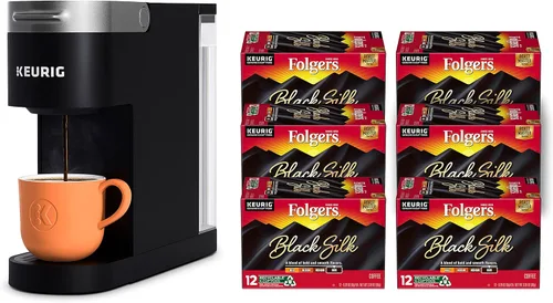 Keurig - Cafetera K-Slim para Cápsulas K-Cup de Folgers Black Silk, café oscuro tostado, 72 cápsulas K-Cup