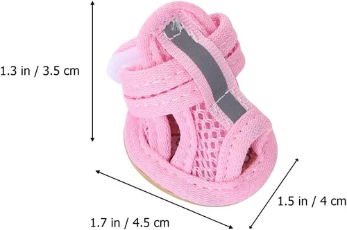 Vista 2 de ULTECHNOVO Sandalias transpirables para perros pequeños, zapatos de malla tamaño 1 con suela de goma flexible, botines antideslizantes para perros