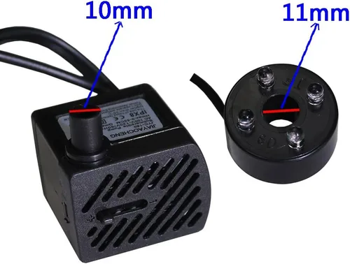 Vista 4 de Bomba de agua sumergible con luz LED para fuentes de mesa de interior, acuario, pecera (180L/H 3W)