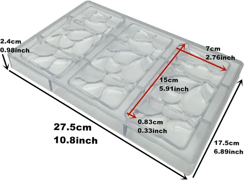 Vista 2 de Molde de barra de chocolate de gota grande de policarbonato Molde plástico duro de la barra de la energía del chocolate de la proteína
