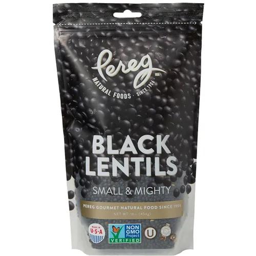 Lentejas negras enteras – 16 onzas – Lentejas Beluga – Black Masoor Daal – Ideal para enriquecer guisos, curry, tacos y sopas – Sin OMG, certificado