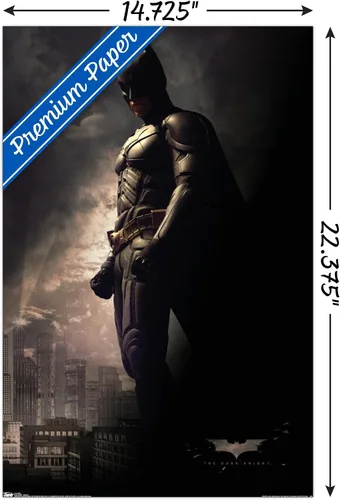 Vista 4 de [Usado] Trends International DC Comics Movie - Póster de pared de Batman en las sombras, 14.725 x 22.375 pulgadas, versión enmarcada de caoba