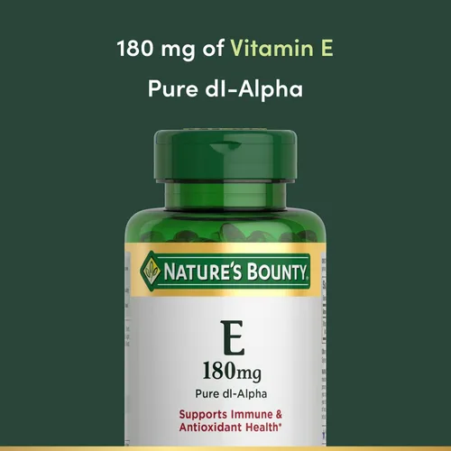 Vista 3 de Nature's Bounty Píldoras de vitamina E y cápsulas blandas de suplemento, apoya la salud antioxidante, 400iu, 120