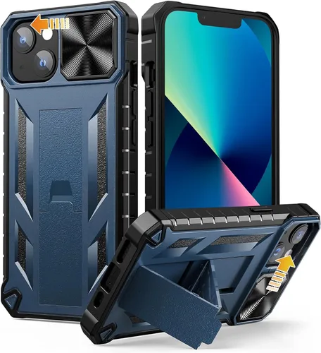 Vista 11 de SOiOS Funda para iPhone 16e 2025: Funda para iPhone 13 iPhone14 con soporte Funda protectora de grado militar a prueba de golpes TPU duradero